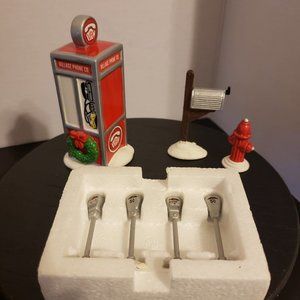 Department 56 Parking Meters Fire Hydrant Mailbox Village Phone Booth